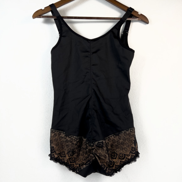 Women's Full Bodysuit Shapewear Fairy Laced Bottoms Sheer Corset Size Large - Picture 1 of 5